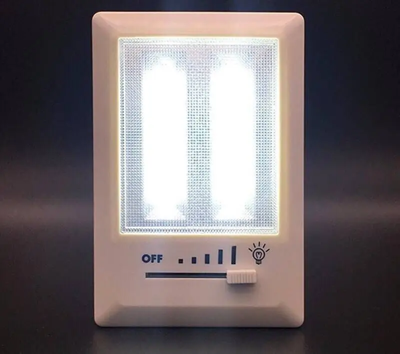 Беспроводной ночник на батарейках Регулируемый ползунковый Переключатель Магнитный ночник двойной COB светодиодный светильник для внутреннего шкафа