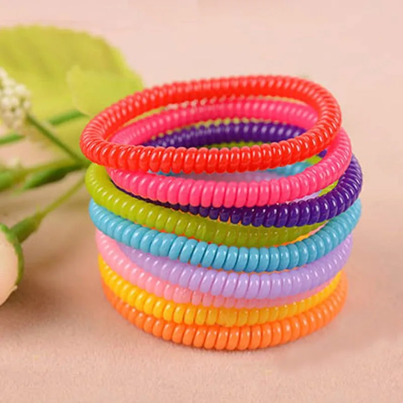 hairclips 1PC/Lot New Women Lady Super Thin Girls Colorful Rubber Telephone Wire Hair Ties&Plastic Ropes Hair Band Accessories alice headband