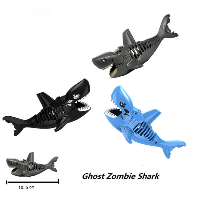 Best Price 3 Colors Plastic Ghost Zombie Shark Action Bricks Single Sale Pirates Building Toys For Children PG1008 Brinquedos