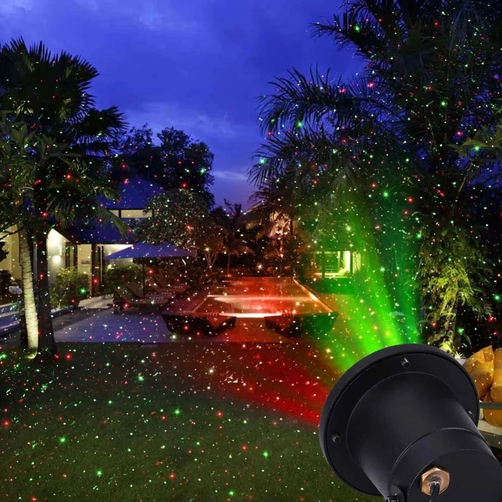 Dynamic Red&Green twinkle garden laser light for Christmas lawn tree wall wash mini lights