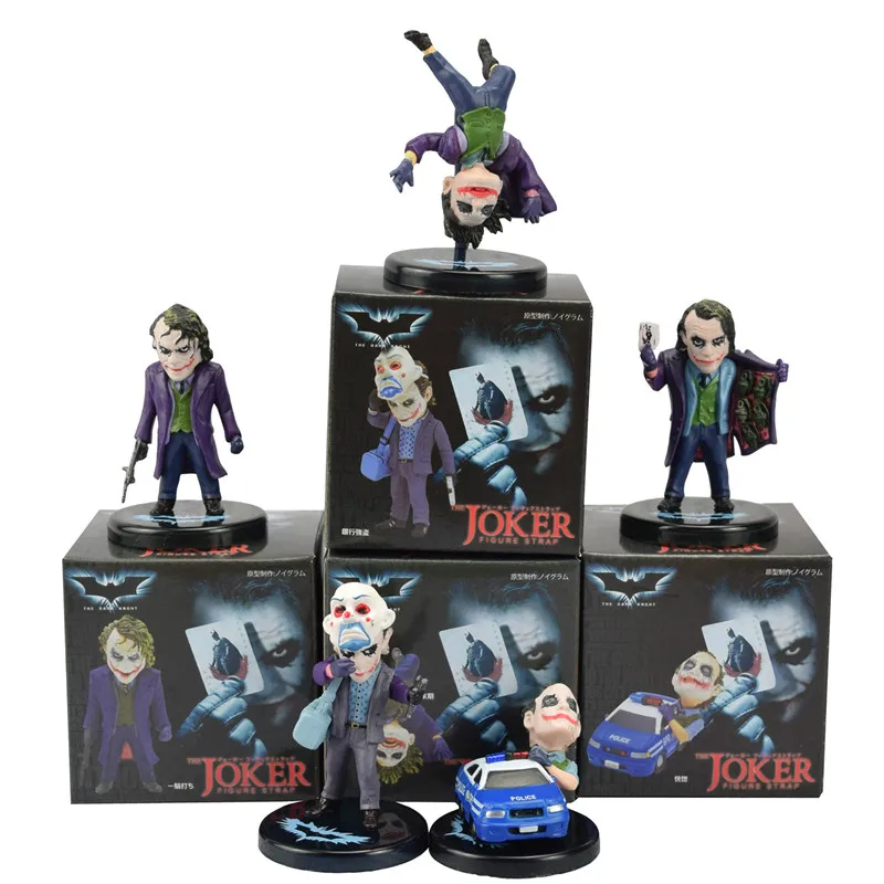 

5pcs/set DC Comics Batman The Dark Knight The Joker Mini PVC Figures Collection Toy Model Doll