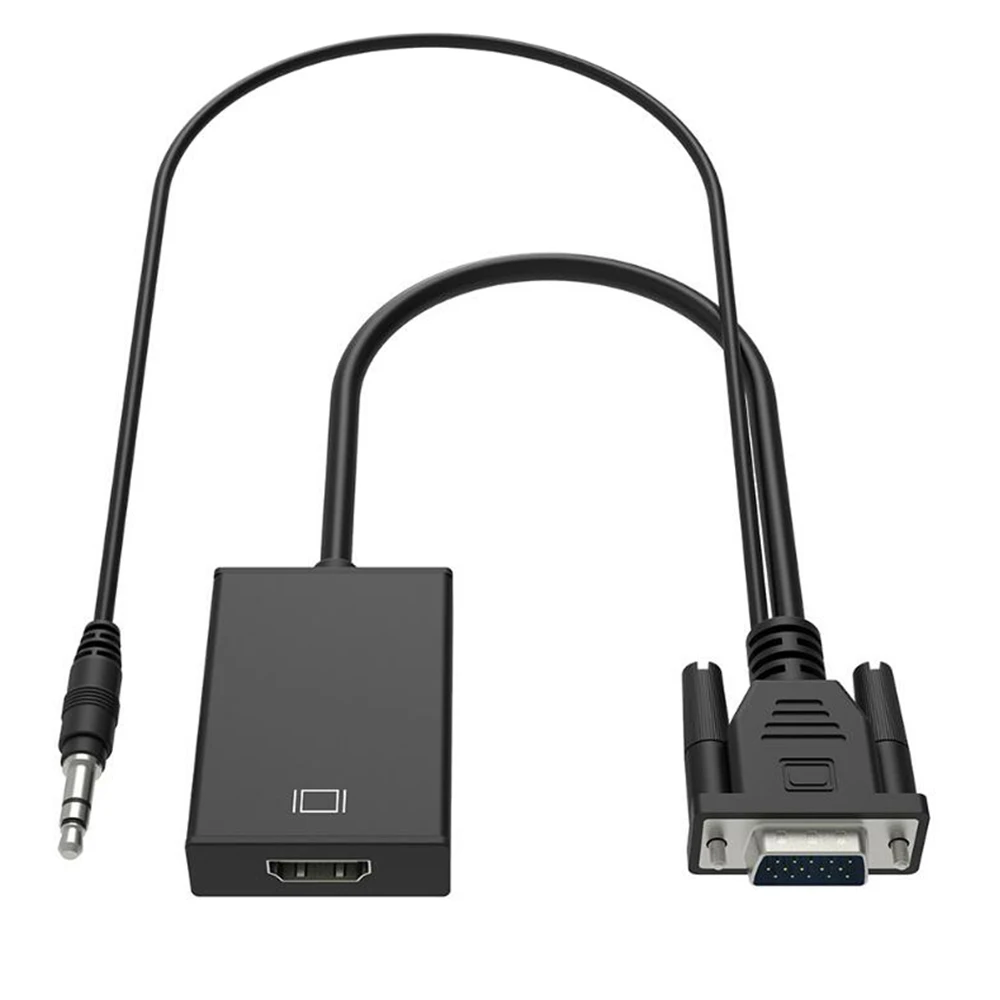 20 шт./лот 1080P Full HD Мужской и Женский VGA к HDMI аудио видео адаптер конвертер кабель с