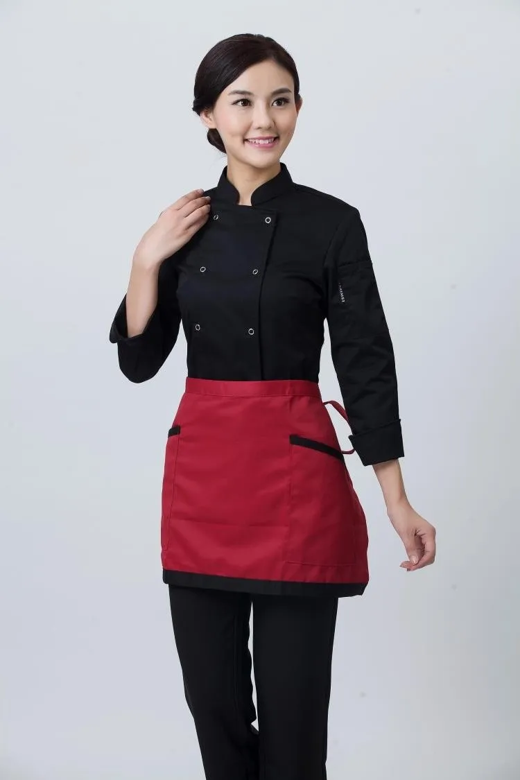 Повара кухонные цвета Высокое качество шеф-повара Униформа Великобритания одежда женский Ресторан повара одежда женская одежда