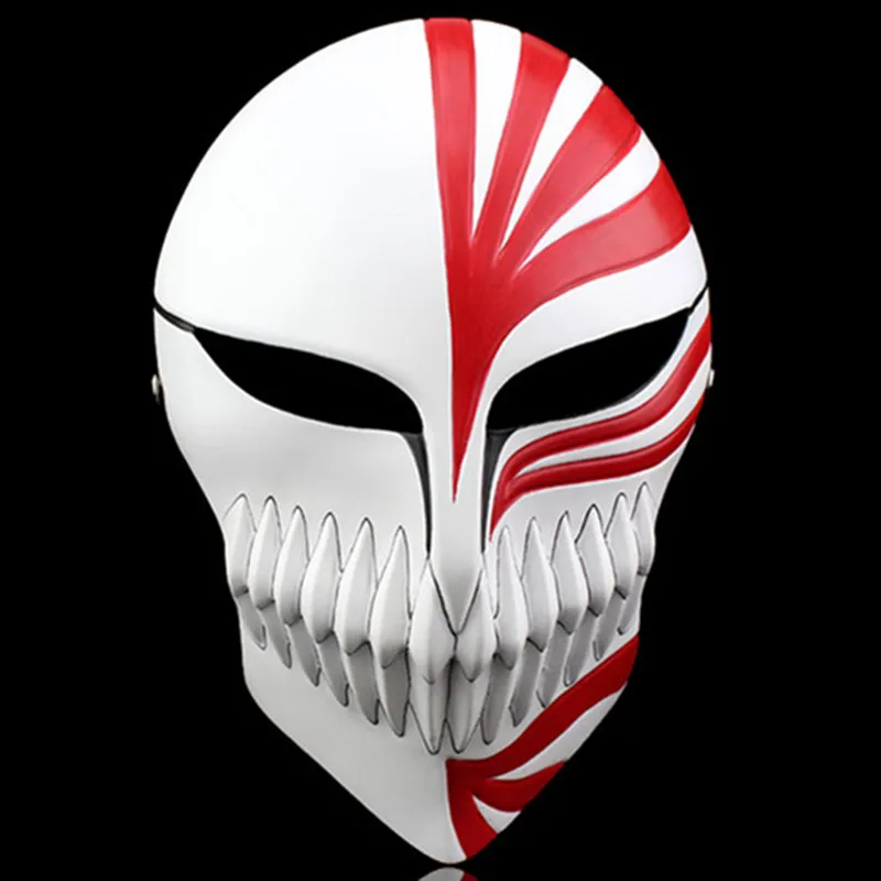 Красная черная маска из смолы с полным лицом, маска из аниме «Блич», маскарадный костюм на Хэллоуин, косплей костюм в японском стиле, аниме «гибель Ичиго Куросаки»