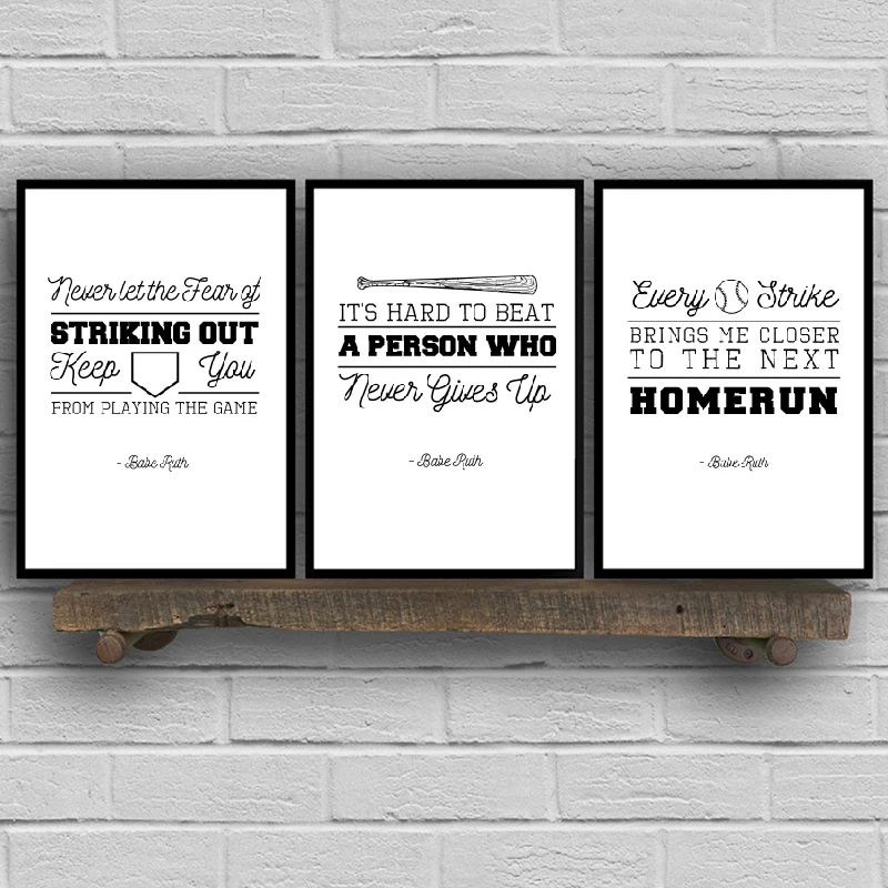 Baseball Quotes Canvas Print Home Decor