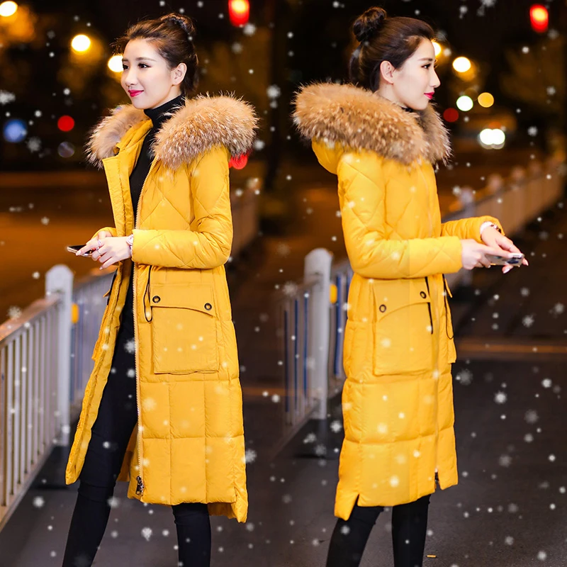 Slim Vêtements yellow Femmes Rembourré Hiver Cacasual Femme Chaud Black bean J116 Poche Manteau Grand Col Survêtement white Color L'ukraine Sand Long Veste Cheveux Tops Coton kiTuPZOX