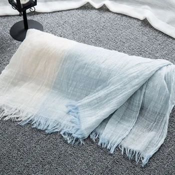 

New splicing thin cotton and linen scarf 190 * 100 cm fold deformation fair maiden literary fabric shawls wholesale