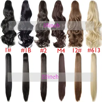 SNOILITE Synthetic Claw on Ponytail hair extension fake ponytail hairpiece for women black brown tail hair extension hair 3