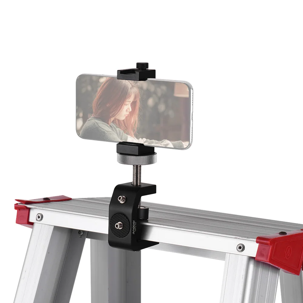 Andoer MFC-50 Heavy Duty Photography Desk Tree Clamp Multi-functional C-shaped Clamp Window Glass Clamp with Andoer Ball Head