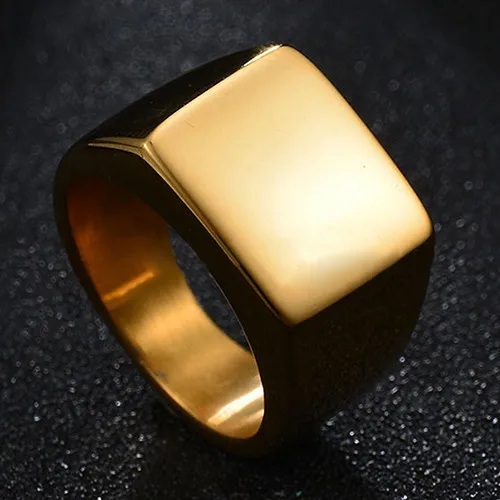 Модное простое панк индивидуальное гладкое Ювелирное кольцо подарок для мужчин из нержавеющей стали простое квадратное обручальное кольцо на палец