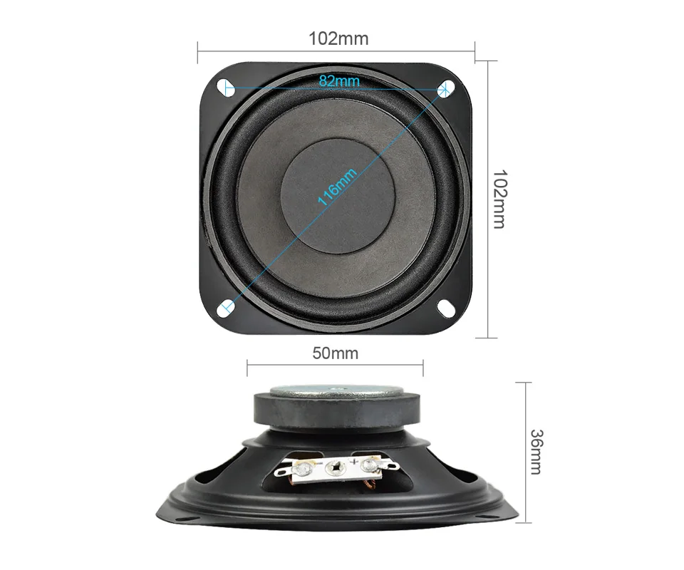 AIYIMA 2 шт. 4 дюймов портативная аудио Колонка сабвуфер 6Ohm 10 Вт DIY домашний кинотеатр звуковая система для Bluetooth динамик громкий динамик