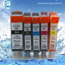 5pcs compatible PGI-520PGBK CLI-521BK/C/M/Y ink cartridge for mp540 mp620 ip4600 ip4700 mp990