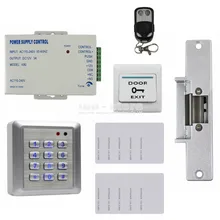 DIYSECUR Senha Leitor de 125 KHz RFID Porta Teclado Sistema de Segurança Controle de Acesso Greve de Bloqueio Fechadura Da Porta de Controle Remoto Kit W4