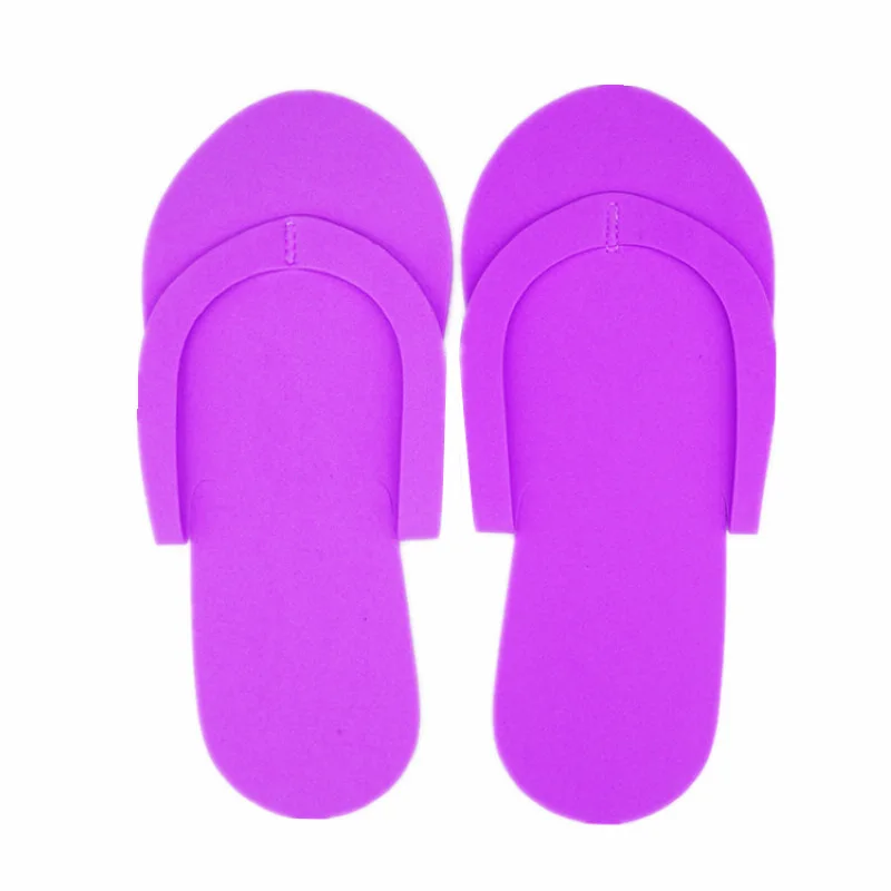 Mayitr 6pairs Disposable Foam Slippers High Quality Spa Pedicure Flip Flop Assorted Colors For Salon Foot Care Tool