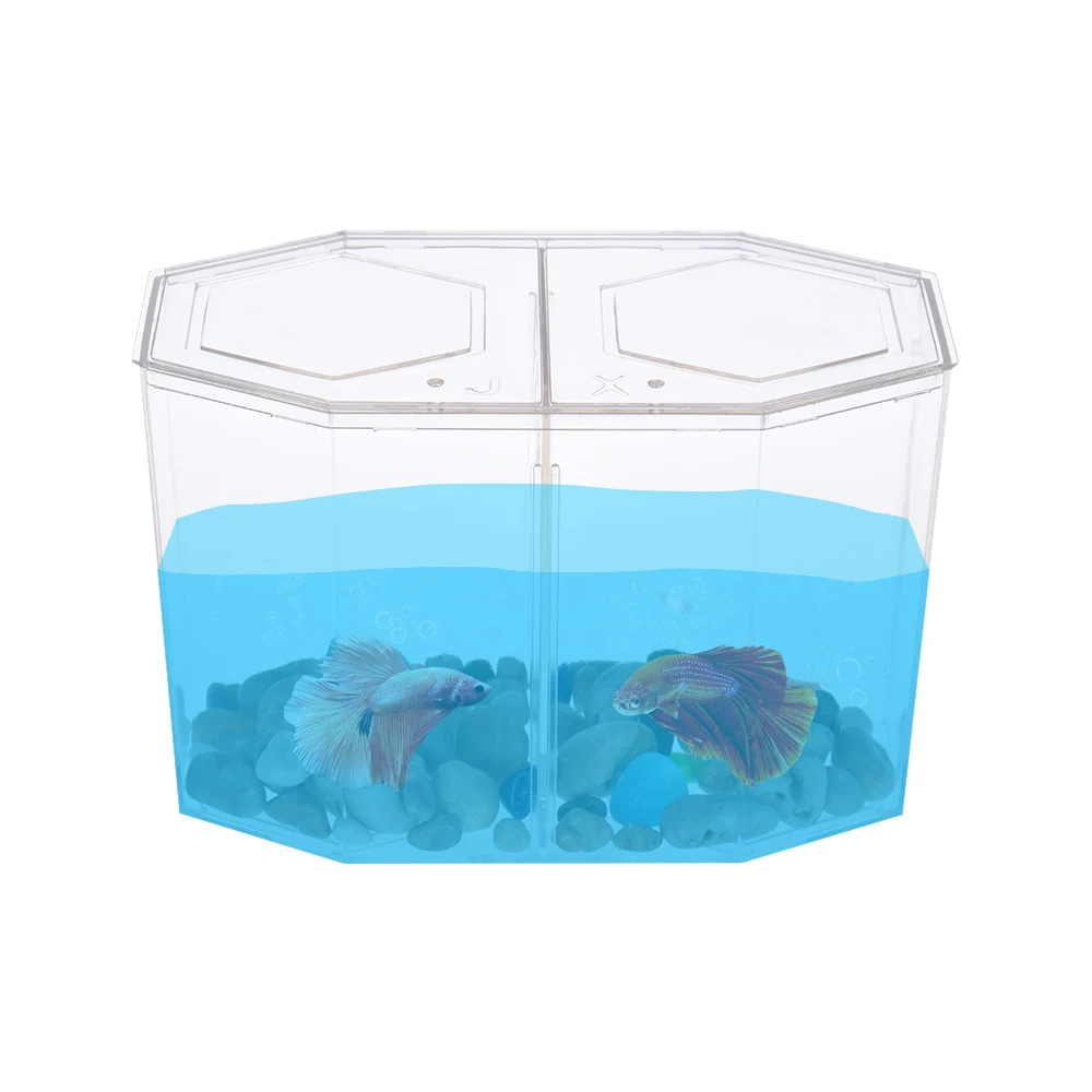 Small Fish Tank Aquarium Betta Box Breeder House with Divider Acrylic Transparentin Aquariums