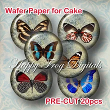 Пасхальная съедобная Бабочка 4 см Предварительно вырезанная Вафля леденец кекс toppers, идея леденец самодельная выпечка ручной работы