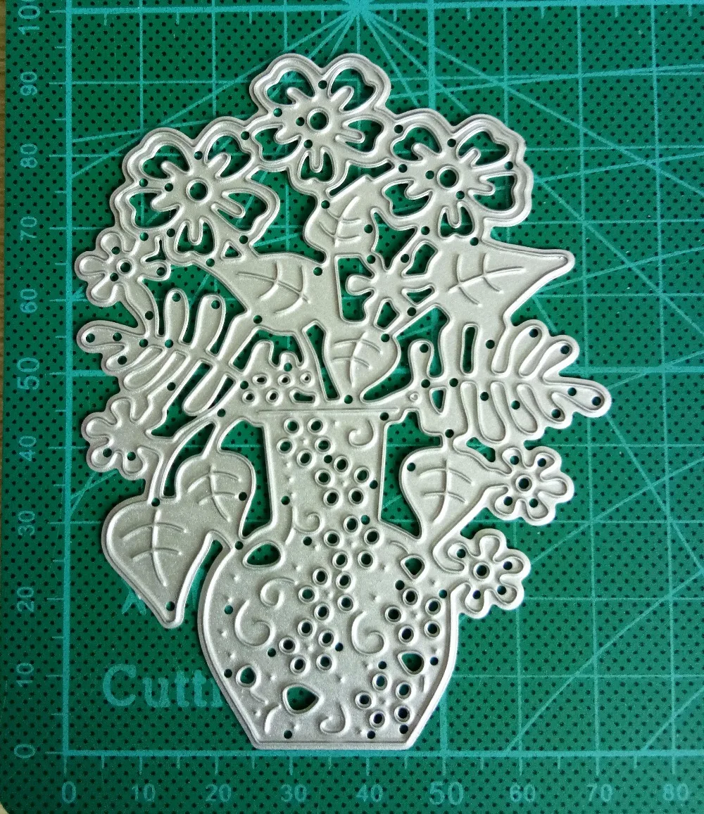 Ufurty Pierced Flower vase Metal cutting dies Scrapbooking Craft Dies
