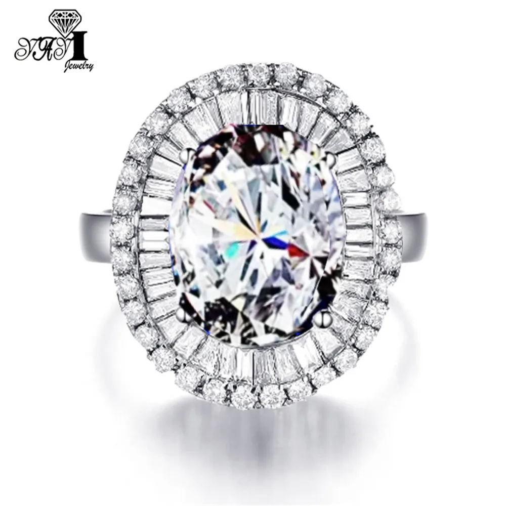 

YaYI Fashion Women Jewelry Ring 4.5CT White CZ Silver Color Engagement Rings wedding Rings Party Rings Gift