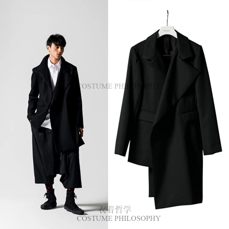 

Fashionable men's and women trench coat is irregular, asymmetrical, and loosely tailored for autumn and winter. S-6XL!!