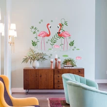 Flamingos Wall Decal Sticker Home/Store Decor DIY Removable Art Vinyl Mural For Living Room/Sofa/Club QTB620 Animal