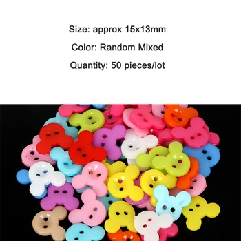 

50PCS Sewing Accessories Plastic Decorative Button 15x13mm for DIY Clothing Costura Botones Decorate bottoni botoes Random Color