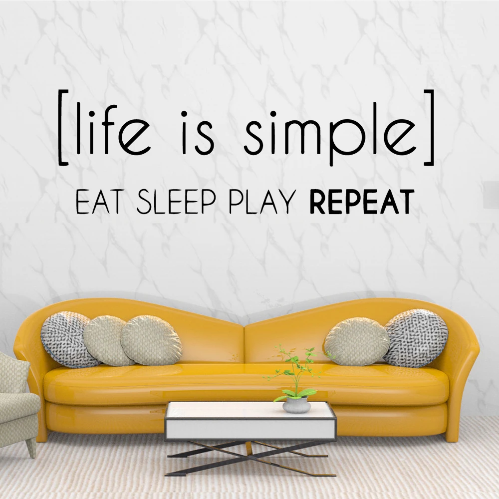 

Colorful Life is Simple Wall Stickers Self Adhesive Art Wallpaper For Living Room Kids Room Removable Decor Wall Decals