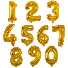 16inches Gold Silver Number Foil Balloons Digit Helium Ballons Birthday Party Wedding Decor Air Baloons Event Party