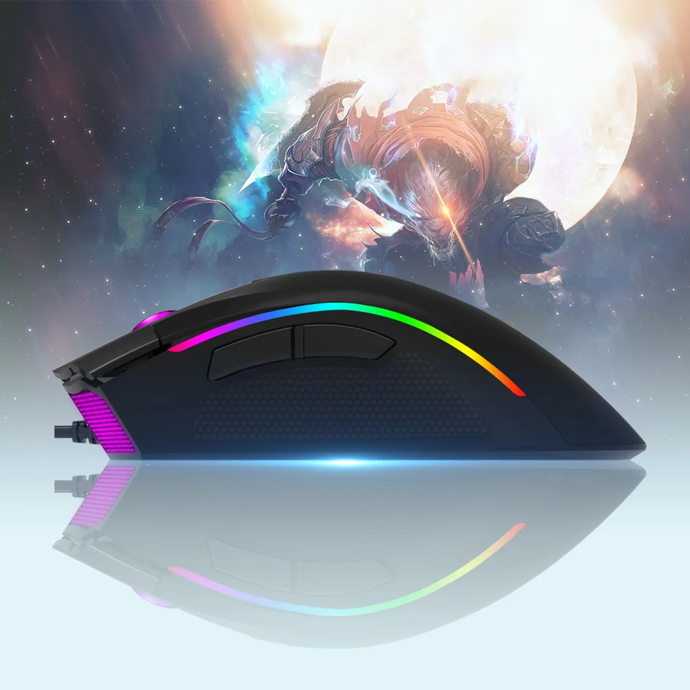 Delux M625 PMW3360 сенсор игровая мышь 12000 dpi 12000FPS 7 кнопок RGB подсветка оптическая проводная мышь с огненным ключом для FPS геймера