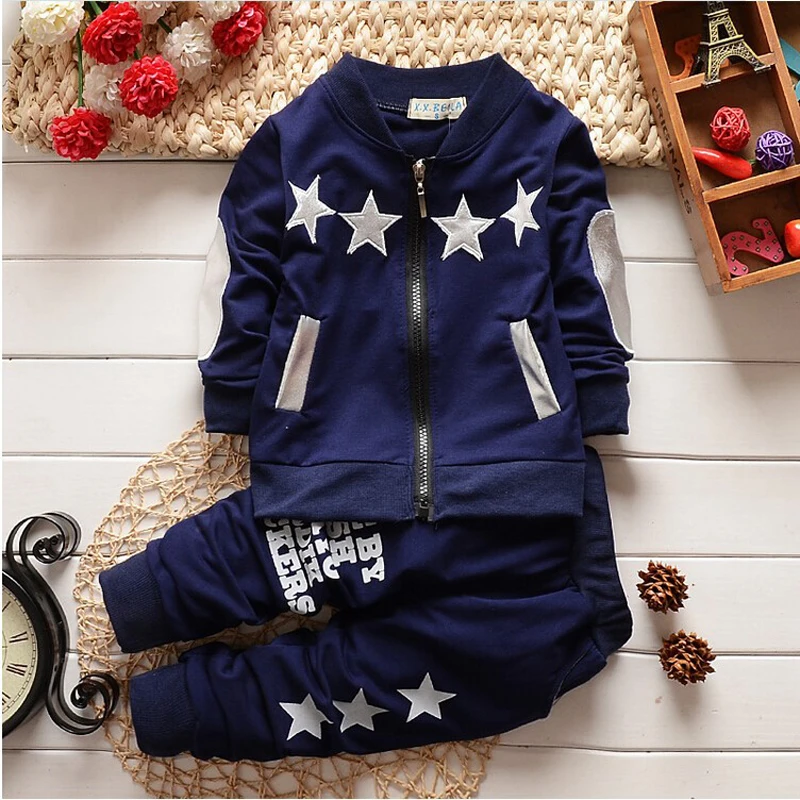 

BibiCola baby boys clothing set spring autumn newborn baby casual coat+pants 2pcs tracksuits for bebe boys toddler sprots suits