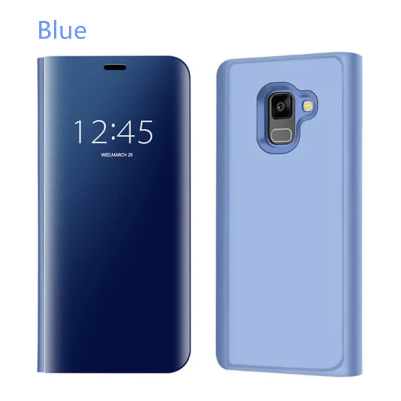 Чехол для Galaxy A50 A70 C8 S8 S6 S7 Edge зеркальный откидной чехол A6 Samsung A8 Plus 2018 умный