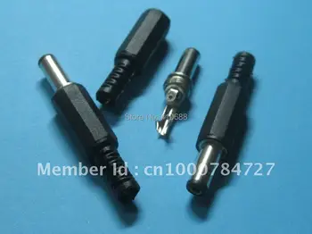

250 pcs 5.5x2.1x14mm DC Power Male Plug Connector Adapter Plastic Handle Black Head