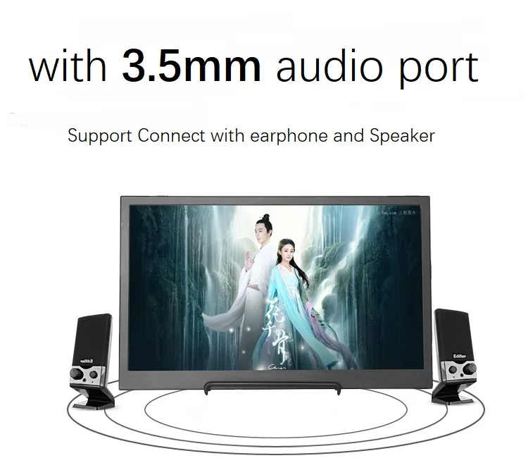 13.3 inch FHD 1920x1080 Monitor 1080P IPS Game Display Dual HDMI Input for PC DVD PS3 PS4 Xbox One