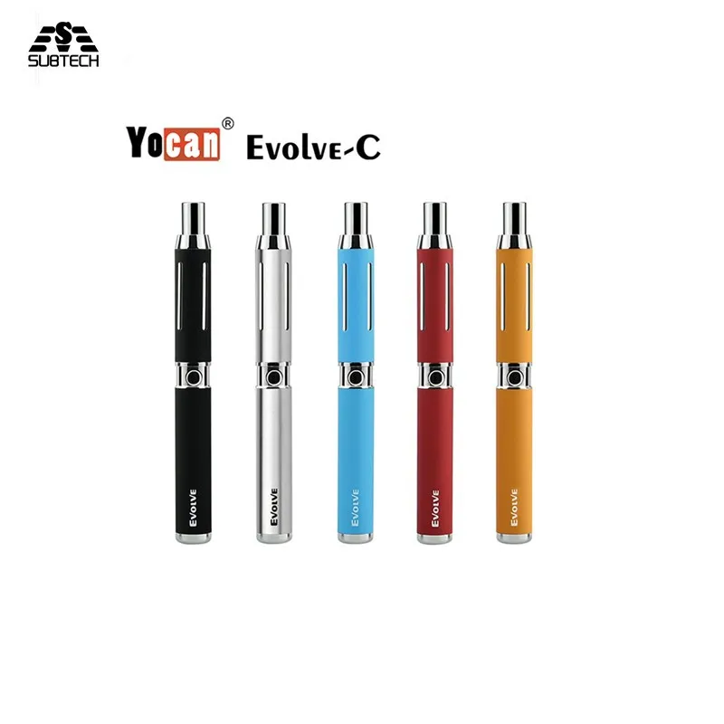 

Original Yocan Evolve C dry wax Vaporizer Quartz Coil electronic cigarette pen with 1100mah battery wax pen