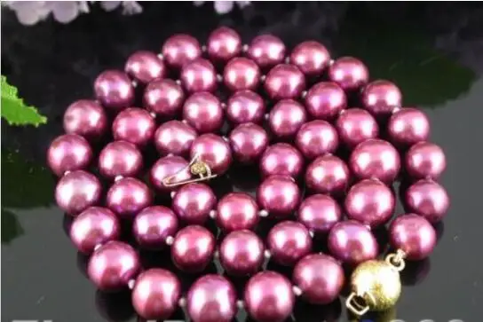 

Hot sale new Style >>>>> p355 beautiful 17" 9mm grape purple freshwater pearl necklace