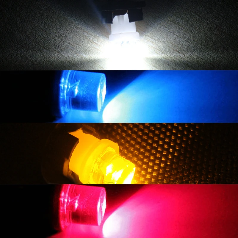 100pcs T10 194 168 W5W Car LED Light Lamp Bulb White+Blue+Red+Yellow+Green