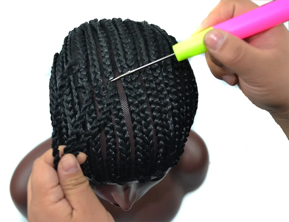 Hairnets Wig Cap Black Braid Head Cover Dirty Braid Head Cover Stretch Mesh Wig Cap for Making Wigs Free Size
