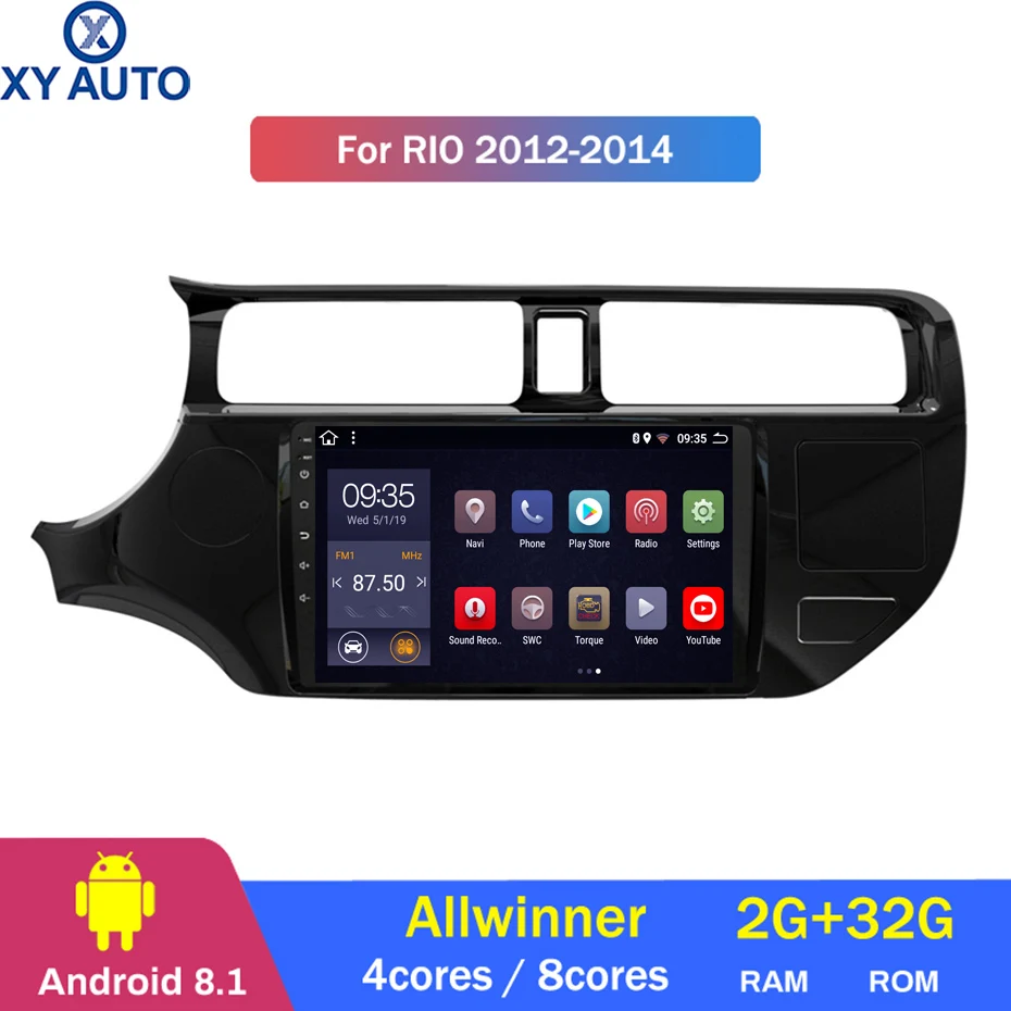 

9 inch 2.5D IPS HD multi-touch screen Android8.1 2G RAM 32G ROM NAVI For Kia RIO/K3 2012-2014 with Bluetooth USB WIFI SWC