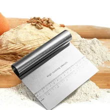 Скребок для теста для пиццы из нержавеющей стали, резак, новые инструменты для выпечки с измерительной шкалой и острым краем, легко измельчать печенья