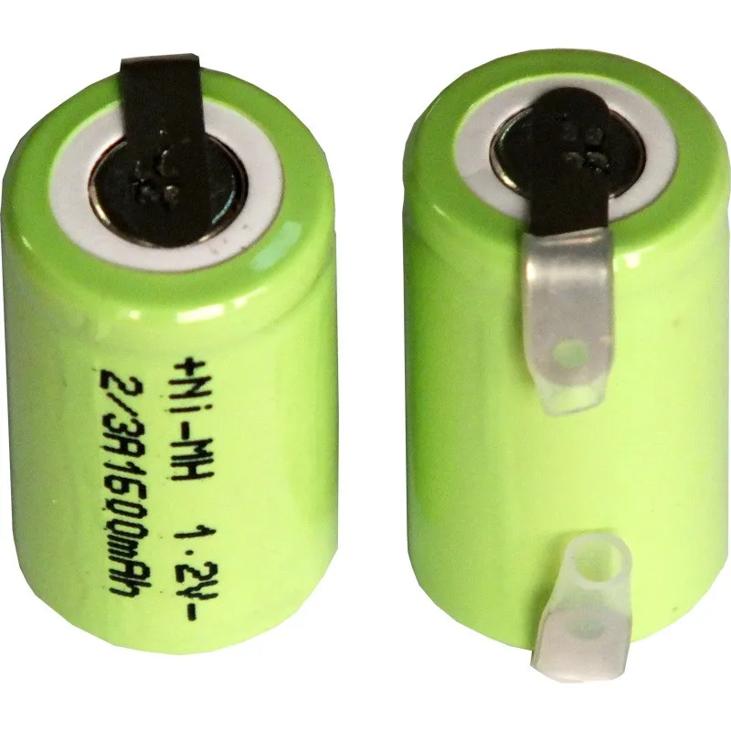 

10Pieces/lot Original New 1.2V 2/3A 1600mAh Ni-Mh 2/3A Ni-Mh Rechargeable Battery With Pins Free Shipping