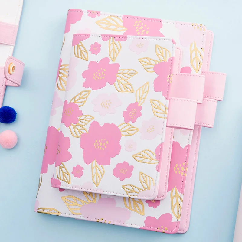 

Lovedoki Notebook Korean Stationery for hobonichi Planner Foil Flower leaf Personl Daily Weekly Planner organizer schedule book