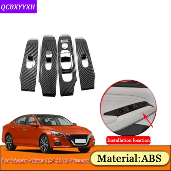 

Car Styling ABS Interior Door Window Lift Switch Panel Cover Frame Cover Internal Stickers For Nissan Altima L34 2019-Present