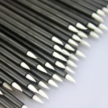 

50Pcs/lot Disposable Eye Makeup Eyeliner Brush Micro One-Off White Head Eye Liner Liquid Wand Applicator Cosmetic Brushes Tool