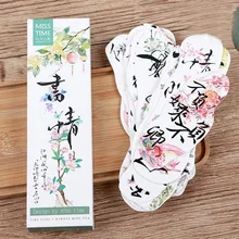 30 листов/упаковка красивая китайская фраза Закладка с цветами Бумажная книга держатель сообщения карты кавайные канцелярские школьные подарки