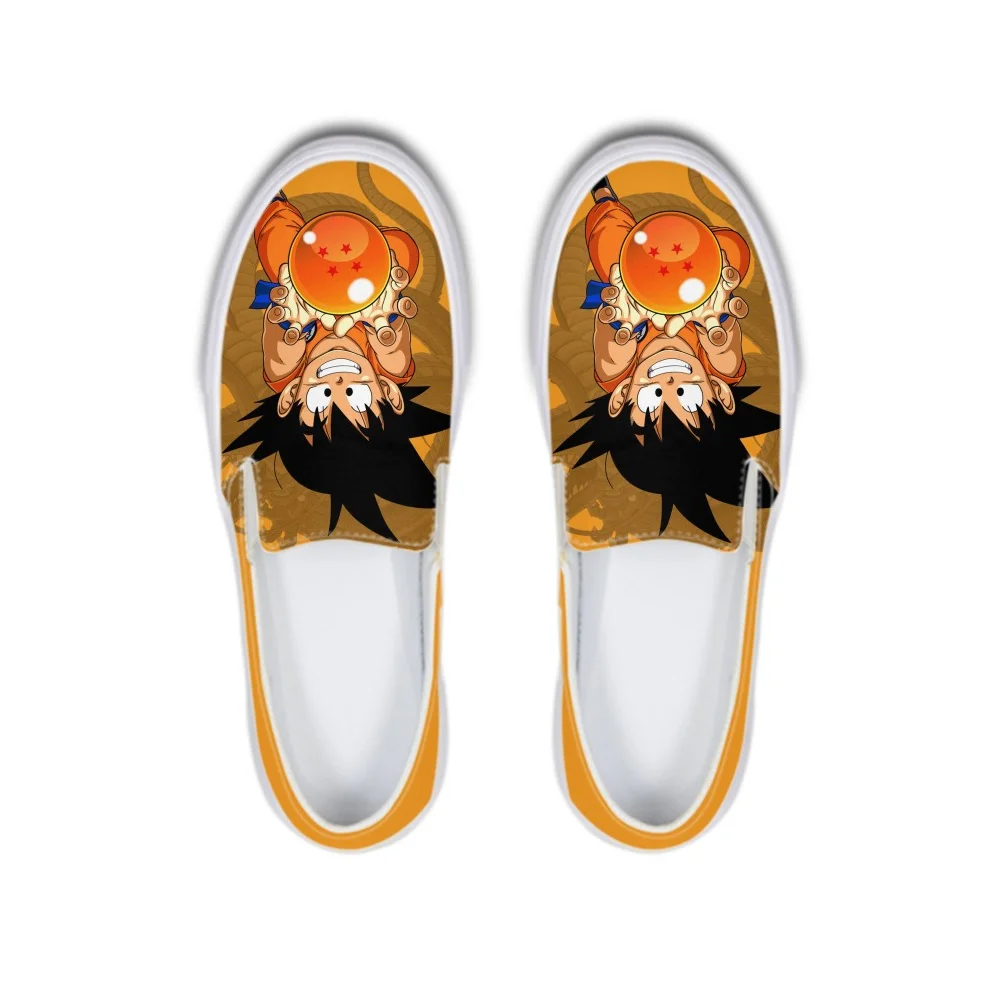 

New 2019 Woman Canvas Shoes Flatscartoon Animation Dragon Ball Prints Spring Summer Solf Rubber Loafers Casual Sneakers Footwear
