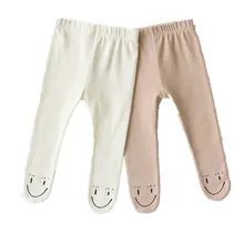 Весенние колготки для девочек Хлопковые Штаны с милым смайликом для маленьких мальчиков и девочек детские колготки детские штаны