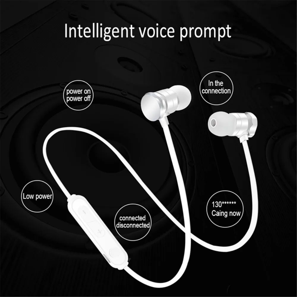 Noise Cancelling Sports Magnetic Earphones Wireless Bluetooth Stereo Headphones Headset for iPhone XS XR X Samsung Motorola LG