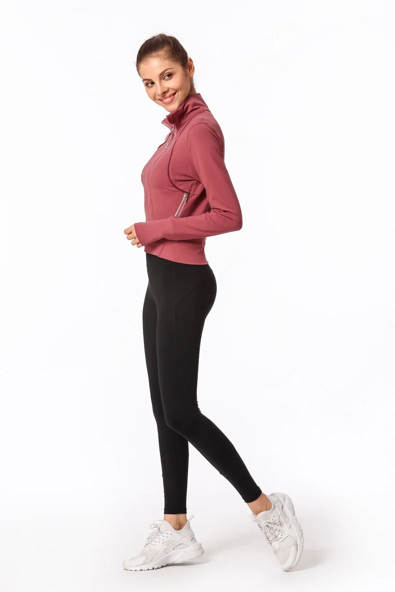 Женская куртка для бега, для йоги, на молнии, с длинным рукавом, спортивная куртка, для фитнеса, спортивная женская одежда, зимняя куртка, женская спортивная одежда