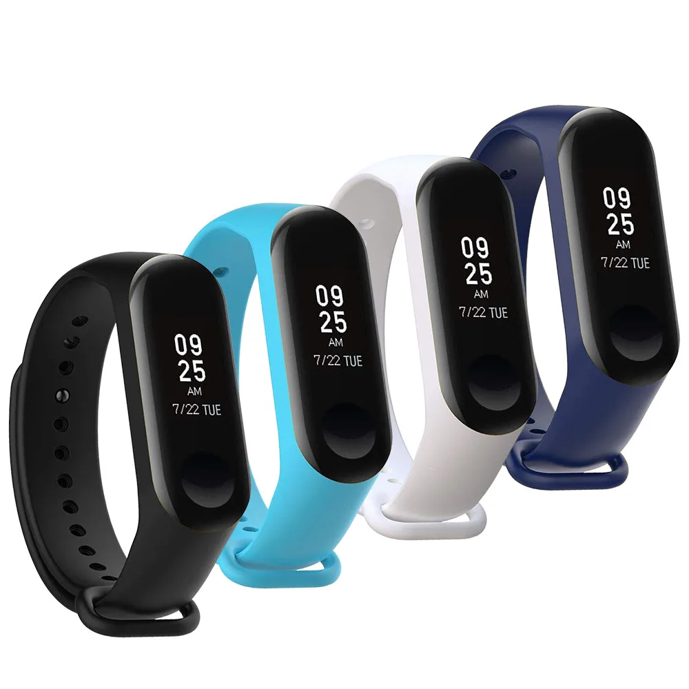 Honecumi 4 Pack Bracelet For Mi Band 3 Strap Sport Silicone Watch Wrist Band For Xiaomi Mi Band 3 Correa Smart Band Accessories (2)
