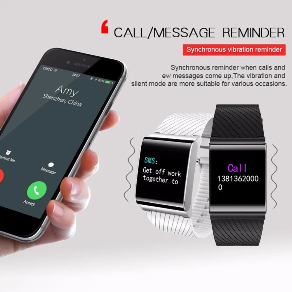 

Pretty Cool Color OLED Screen Smart Wristband IP67 Water-proof Blood Pressure Oxygen Heart Rate Monitor