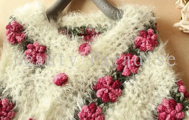 Aliexpress.com Buy Handmade Crochet Sweaters 2017 Autumn Women Mohair Rose Floral Hollow Out Batwing Tassel Wrap Swing Cardigan femininas 5086 from